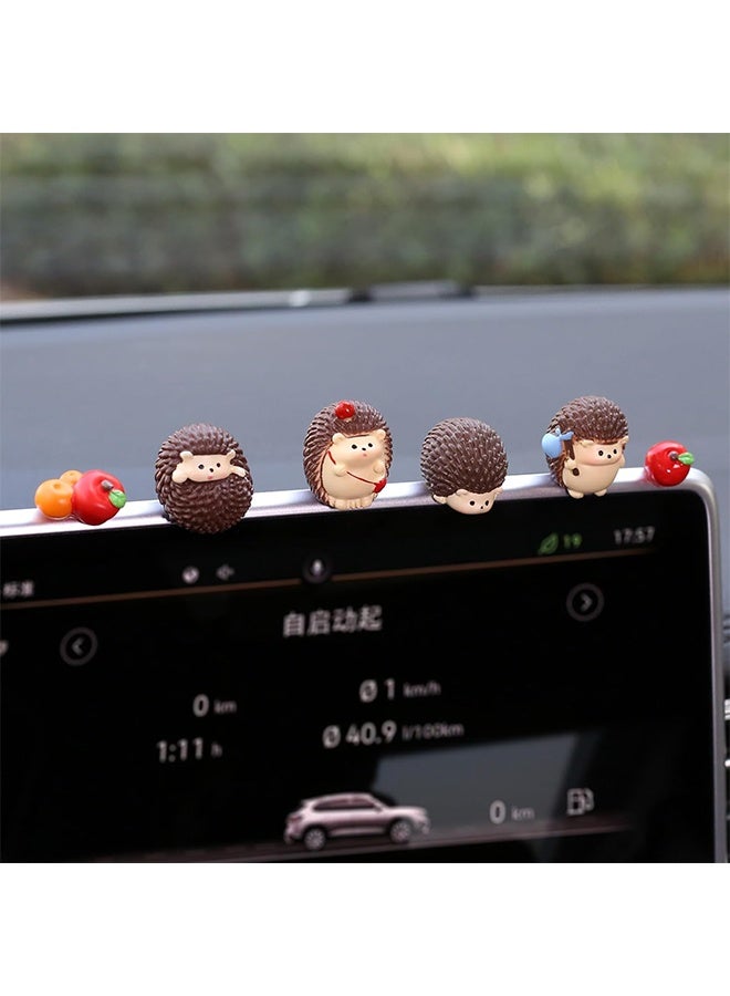 Ba Love Set of 6 Cute Hedgehog Car Dashboard Decor, Car Accessories for Women Interior Aesthetic Hedgehog Figurines Rearview Mirror Ornament - Image 1